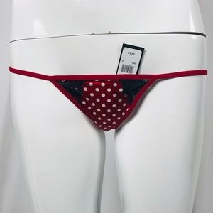 Red and Black white polka dots g-string